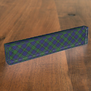 Black Watch Tartan Blue Green Plaid Nameplate