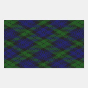 Black Watch Tartan Blue Green Plaid Rectangular Sticker