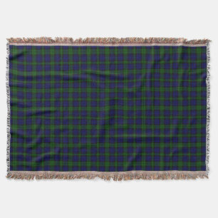 Black Watch Tartan Blue Green Plaid Throw Blanket