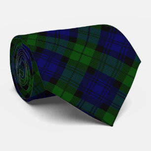 Black Watch Tartan Blue Green Plaid Tie