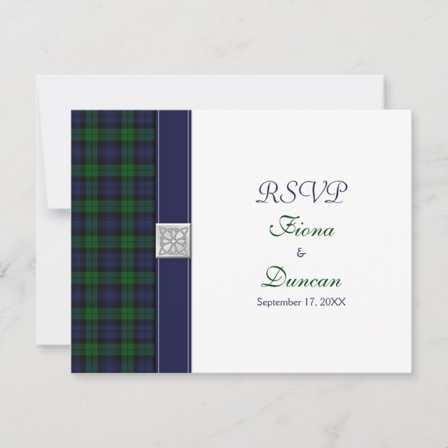 Black Watch Tartan Celtic Response Card (Front)
