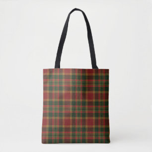 Black Watch Tartan Fabric Pattern Tote Bag