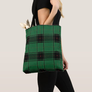 Black Watch Tartan Fabric Pattern Tote Bag
