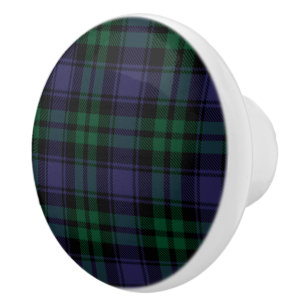 Black Watch Tartan, Plaid Ceramic Knob