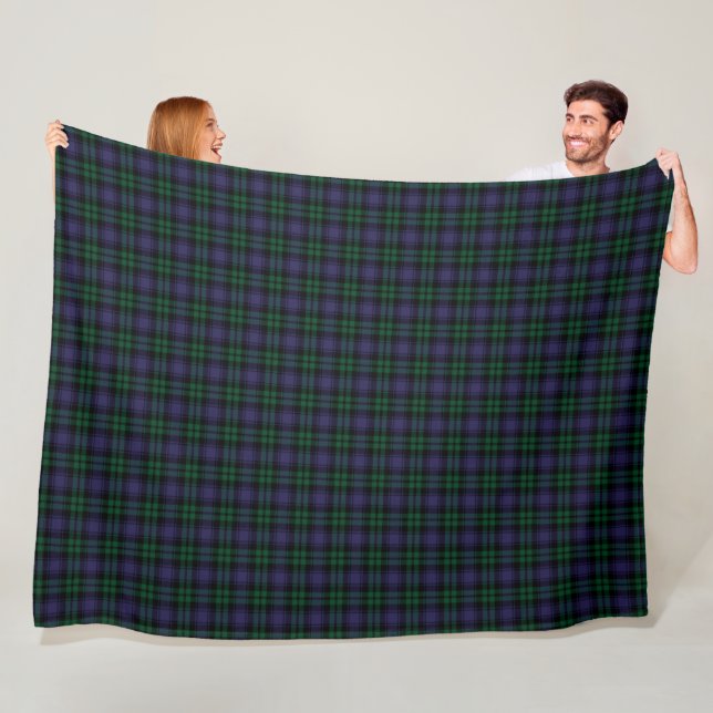 Black Watch Tartan, Plaid Fleece Blanket (In Situ)