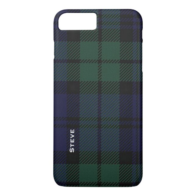 Black Watch Tartan Plaid iPhone 7 Plus Case (Back)