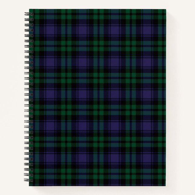 Black Watch Tartan, Plaid Notebook (Front)
