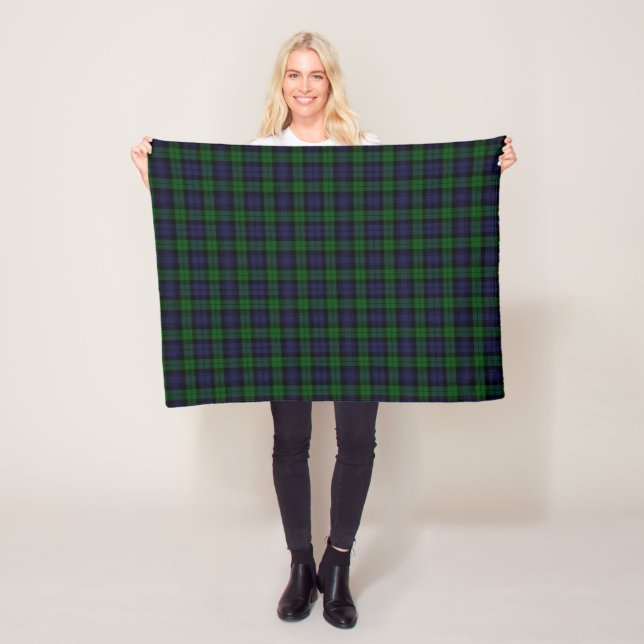 Black Watch Tartan Plaid Scottish Plaid Pattern Fleece Blanket (In Situ)