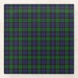 Black Watch Tartan Plaid Scottish Plaid Pattern Glass Coaster