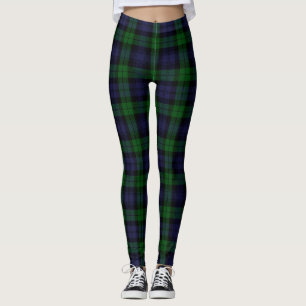 Black Watch Tartan Plaid Scottish Plaid Pattern Leggings