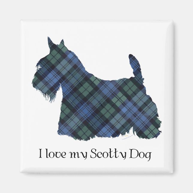 Black Watch Tartan Scottish Terrier Magnet (Front)