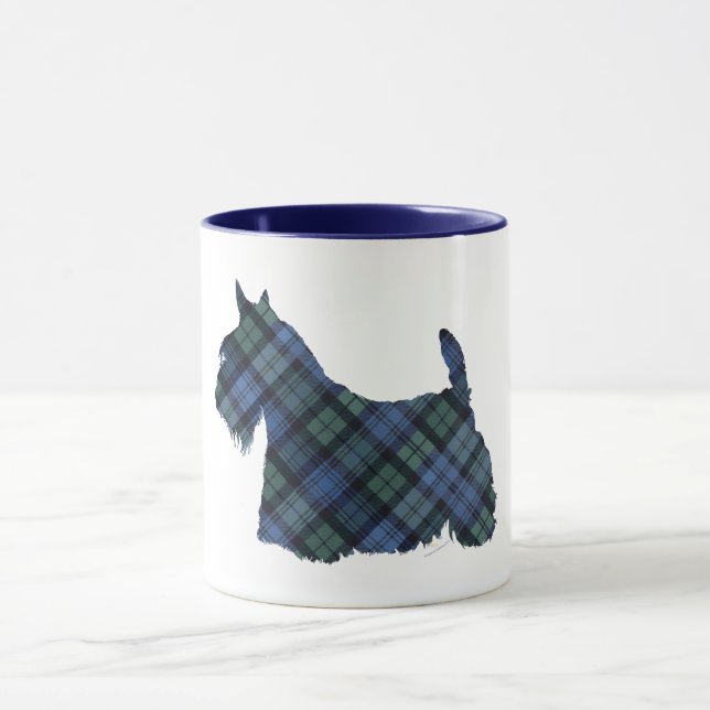 Black Watch Tartan Scottish Terrier Mug (Center)