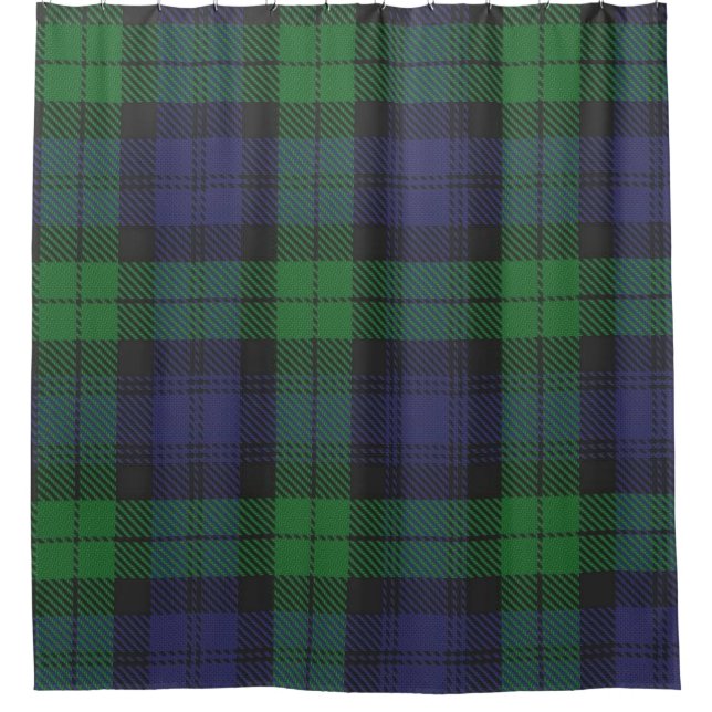 Black Watch Tartan Shower Curtain (Front)