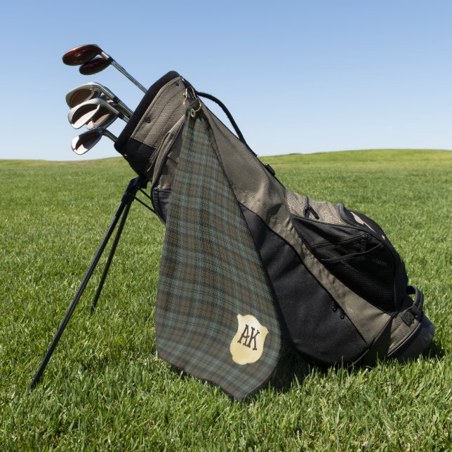 Black Watch Weathered Original Scottish Tartan  Golf Towel (Green)