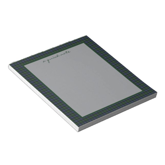 Black Watch Weathered Original Scottish Tartan  Notepad (Angled)