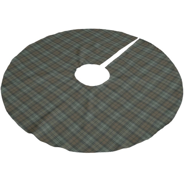 Black Watch Weathered Scottish Tartan Brushed Polyester Tree Skirt (Angled)