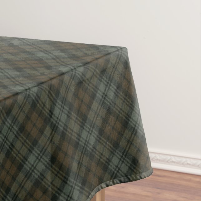 Black Watch Weathered Scottish Tartan Tablecloth (In Situ)