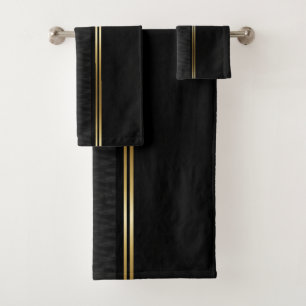 Black Water Bath Towel Set