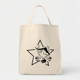 Black Water Buffalo Carabao in a Black Star Tote Bag