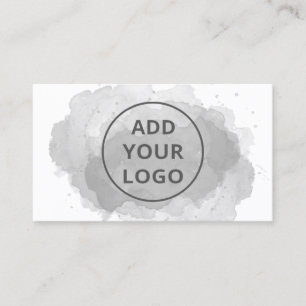 Black watercolor brushstroke upload your logo business card