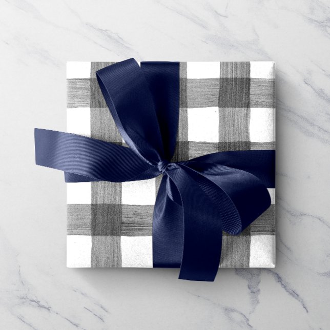 Black Watercolor Gingham Wrapping Paper (Creator Uploaded)
