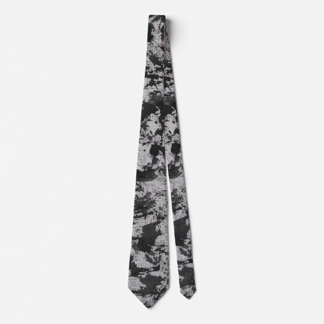 Black Watercolor on White Tie (Front)