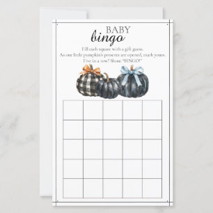 Black Watercolor Pumpkins Baby Shower Bingo Game