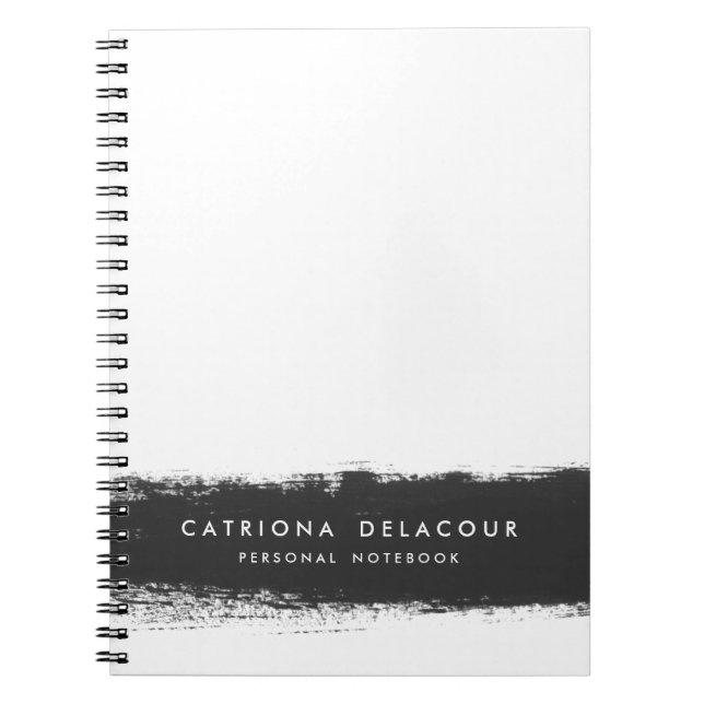 Black Watercolor Splash Personalised Notebook (Front)