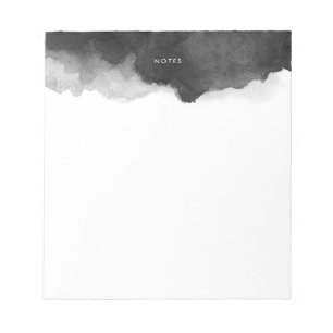 Black Watercolor Splash Personalized Notepad