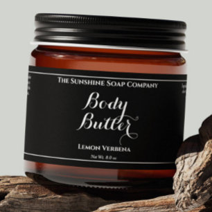 Black Waterproof Body Butter Label