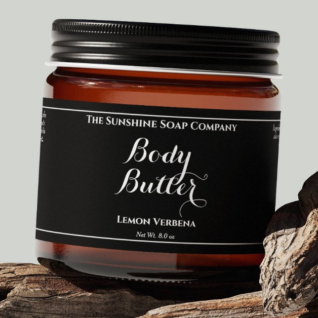 Black Waterproof Body Butter Label (Creator Uploaded)
