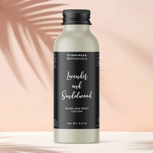 Black waterproof cosmetics bottle label