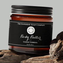 Black Waterproof Cosmetics Jar Label with Logo
