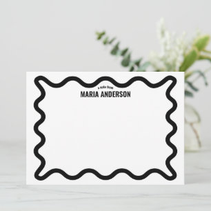 Black Wavy Border Personalised Card