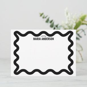 Black Wavy Border Personalised Card
