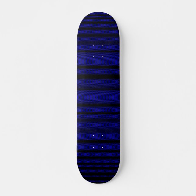 Black Wavy Lines - On Blue Skateboard (Front)