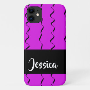 Black wavy lines on purple Case-Mate iPhone case
