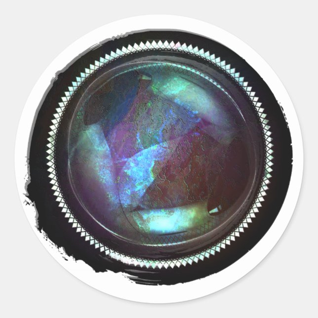 Black Wax Mystic Topaz Opal Crest Seal (Front)
