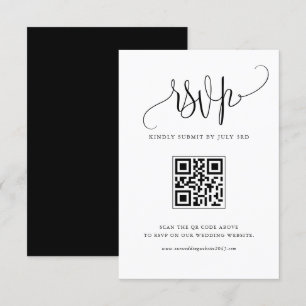 Black We Do Modern Calligraphy Wedding QR Code RSVP Card