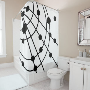 Black Web Shower Curtain