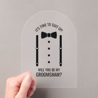 Black Wedding Bow Tie Groomsman Proposal