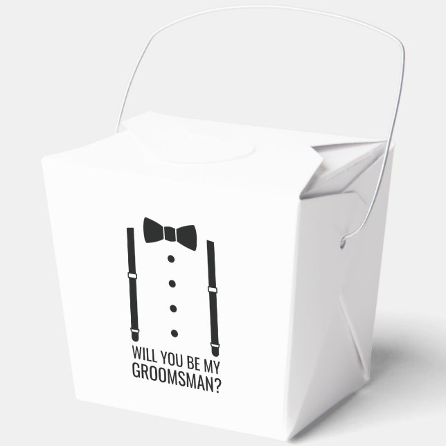 Black Wedding Bow Tie Groomsman Proposal Favour Box (Front)