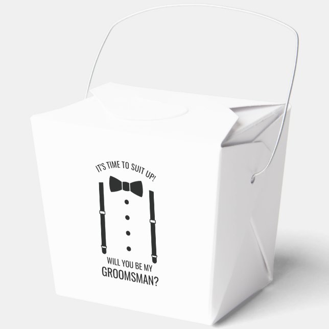 Black Wedding Bow Tie Groomsman Proposal Favour Box (Front)