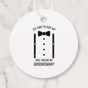 Black Wedding Bow Tie Groomsman Proposal Favour Tags