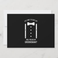 Black Wedding Bow Tie Groomsman Proposal