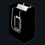 Black Wedding Bow Tie Personalised Groomsmen Medium Gift Bag<br><div class="desc">Make Your Wedding Unforgettable – Add a personal touch with a custom groomsmen gift
featuring a bow tie and suspenders illustration with a personalised groomsman's name and title in a bold sans serif font.

 A perfect keepsake for your groomsmen,  best man,  father of the bride,  and more!</div>