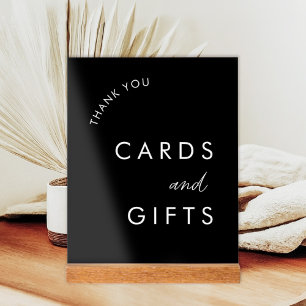 Black Wedding Cards and Gift Table Acrylic Sign
