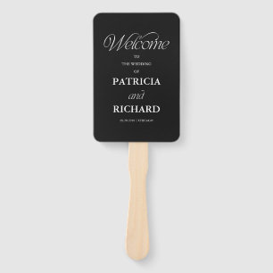Black Wedding Ceremony Order of Service  Hand Fan