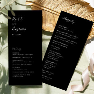 Black Wedding Ceremony Script Program Elegant