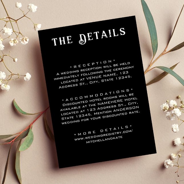 Black Wedding Details Enclosure Card (Creator Uploaded)